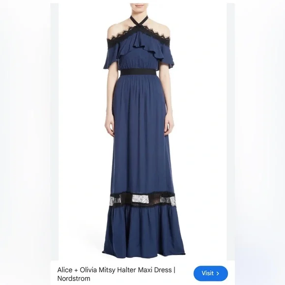 Alice + Olivia Misty Halter Maxi Dress NWT - Picture 7 of 13
